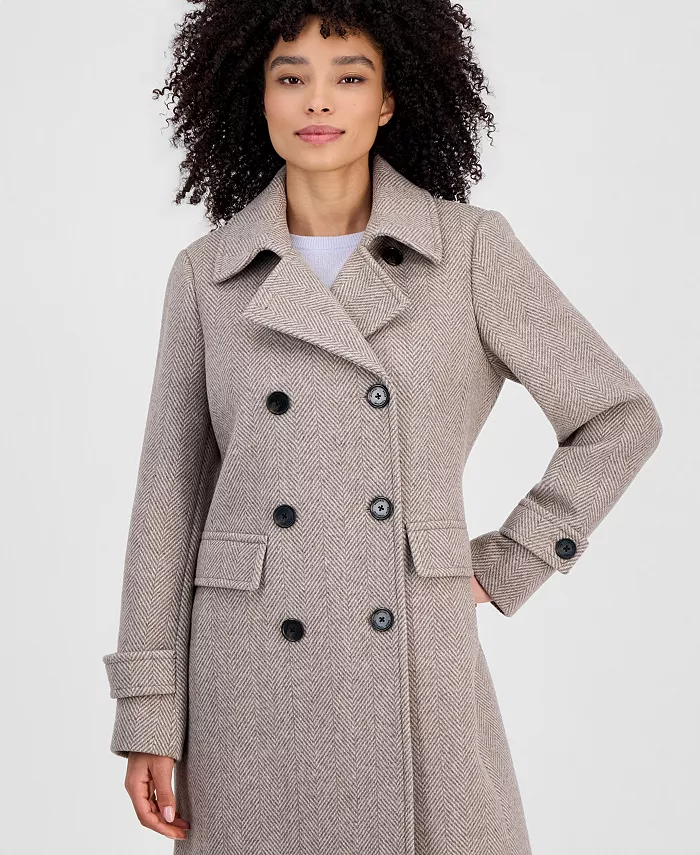 Women's Double-Breasted Coat, Created for Macy's - thumbnail 2