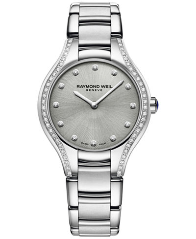 RAYMOND WEIL Women's Swiss Noemia Diamond (1/3 ct. t.w.) Stainless Steel Bracelet Watch 32mm 5132-STS-65081