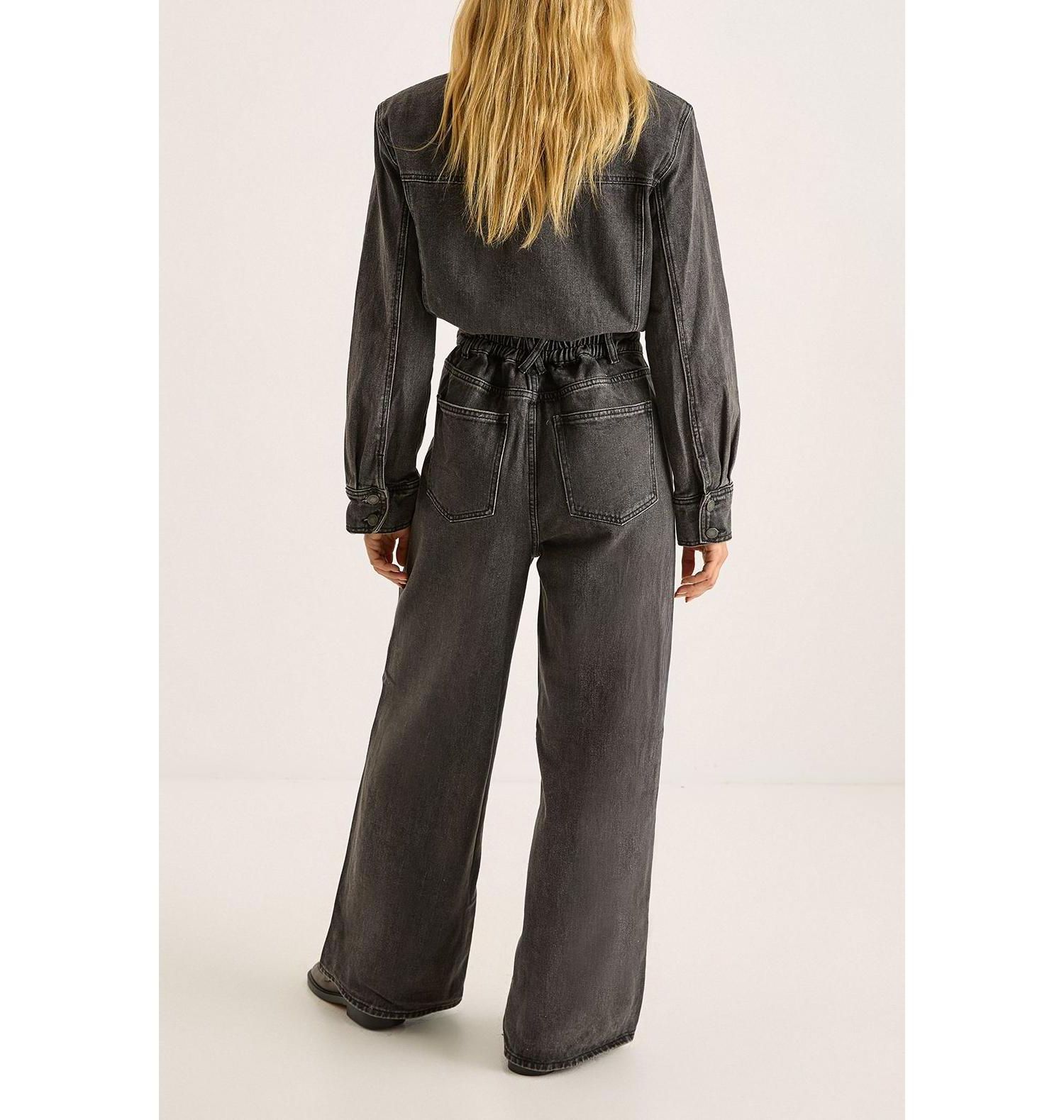 Women's Denim Shoulder Pad Boilersuit