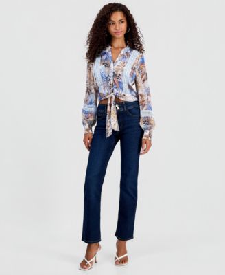 Women's Long-Sleeve Zahara Tie-Front Top