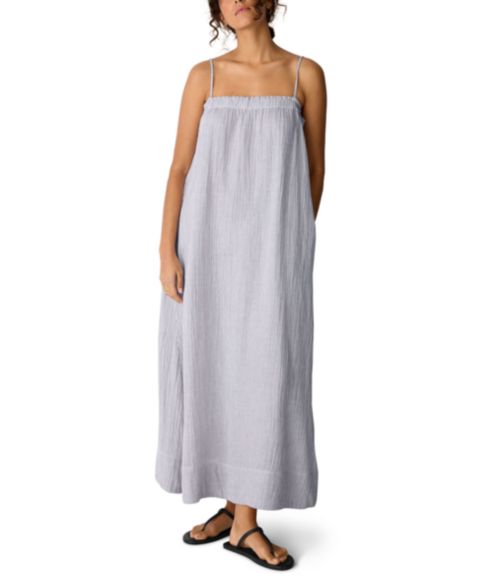 Женское платье Eileen Fisher Shirred Square Neck Maxi Dress, Regular And Plus, цвет: Hazelwood