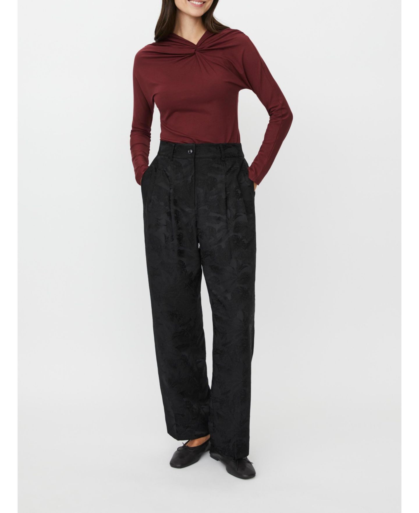 Женские брюки Masai Copenhagen Maperli Jacquard Textured, цвет: Чёрный — фото 5
