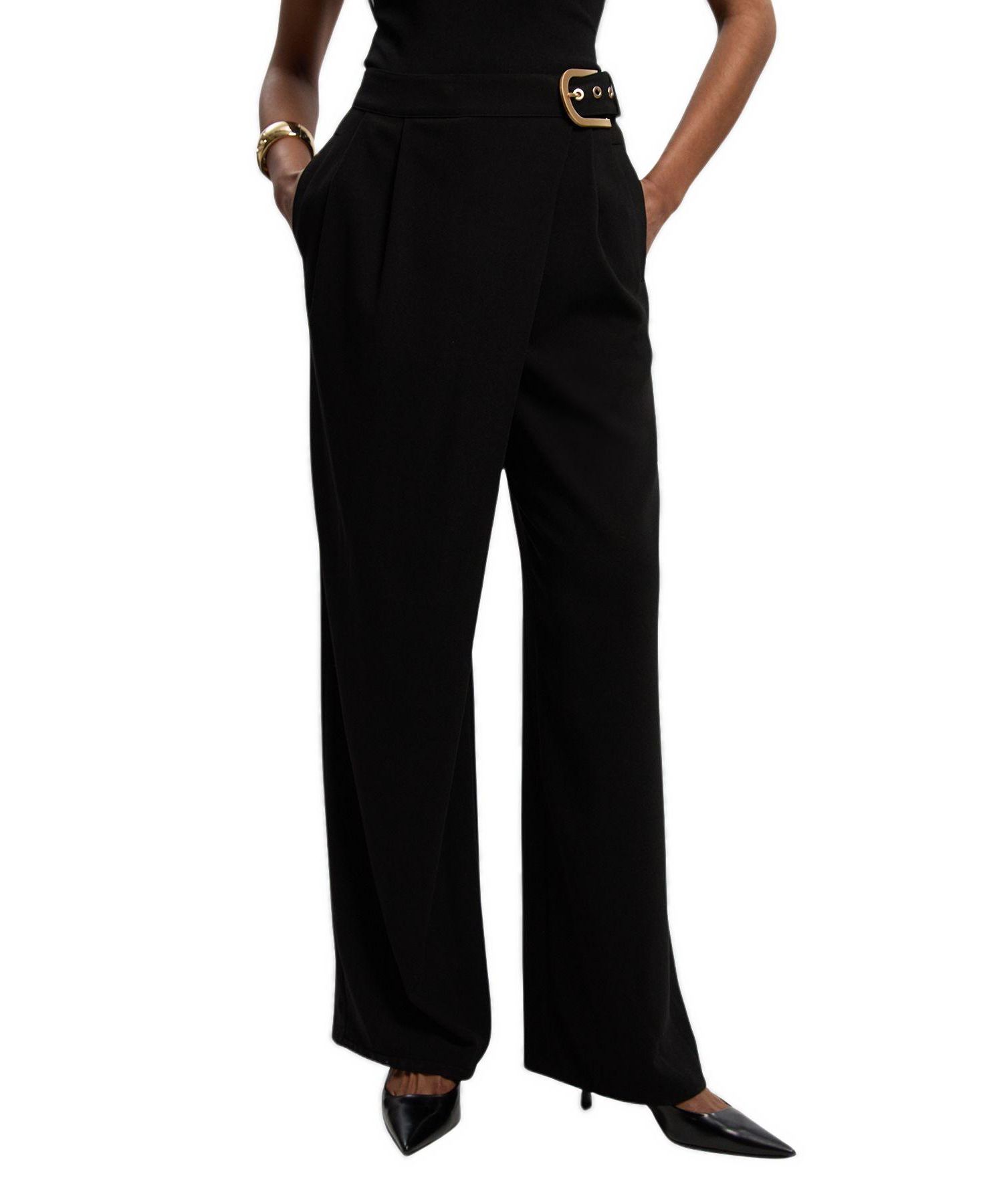 Women's Tailored Crepe Buckle Trousers