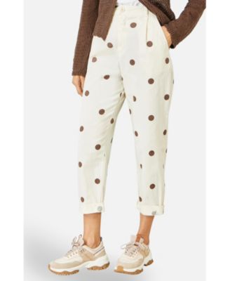 Women's Spot Print Cotton Canvas Chinos