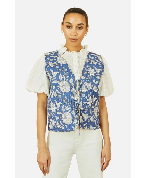 Женские куртки Yumi Floral Reversible Quilted Vest Jacket
