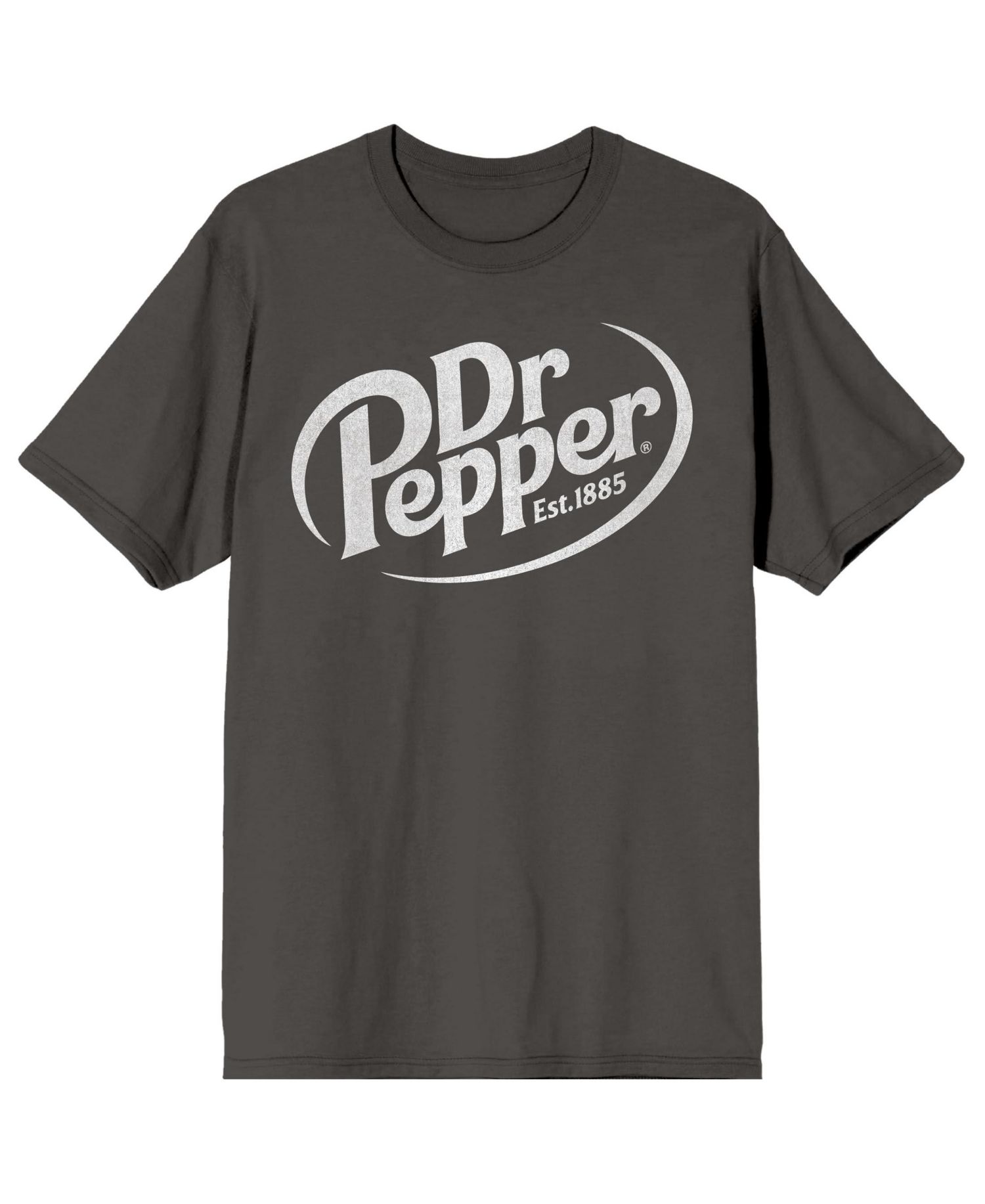 Men's White Logo Adult Charcoal Crew Neck Short Sleeve T-shirt