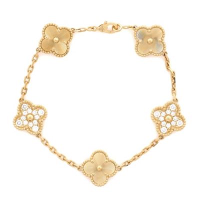 Pre-Owned Van Cleef Arpels Vintage Alhambra 5 Motifs Bracelet - 18k yellow gold 19450$