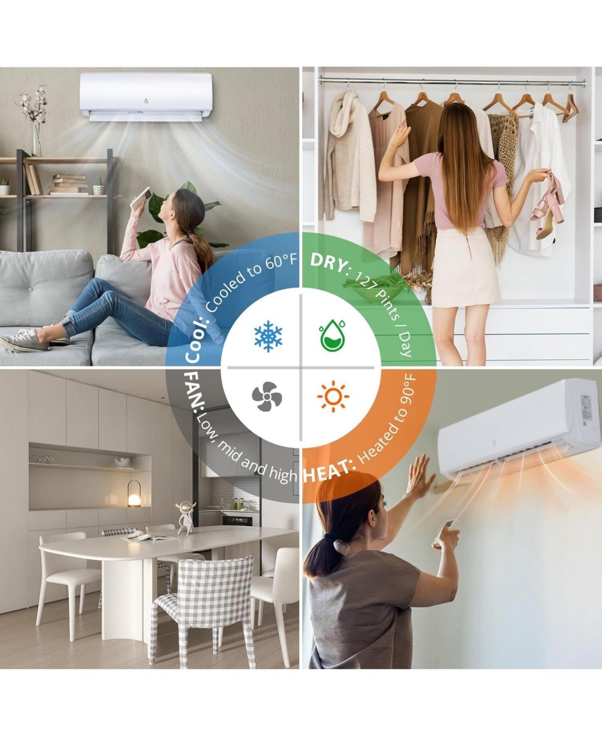 Xo 24000 Btu 21 SEER2 Wall-Mounted Mini Split Air Conditioner with Heat Pump and Installation Kit, Wifi Enabled, Cools Up to 1500 Sq.Ft. 208-230V