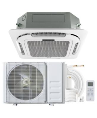 9000 BTU Ceiling Cassette Mini Split AC and Heat Pump, 23 SEER2, 230V, WiFi, 360degree(s) Airflow, 25FT Install Kit