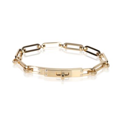 Pre-Owned HERMES Yellow Gold Diamond Small Kelly Chaine Bracelet - Yellow gold