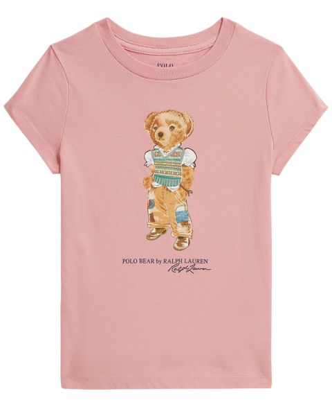 Футболка Polo Ralph Lauren Polo Bear Short-Sleeve T-Shirt для девочек, цвет: Розовый