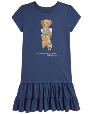 Girls' 7-16 Polo Bear Short-Sleeve Jersey Dress