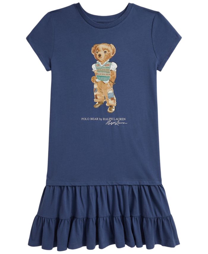 Polo Ralph Lauren Girls' 7-16 Polo Bear Short-Sleeve Jersey Dress