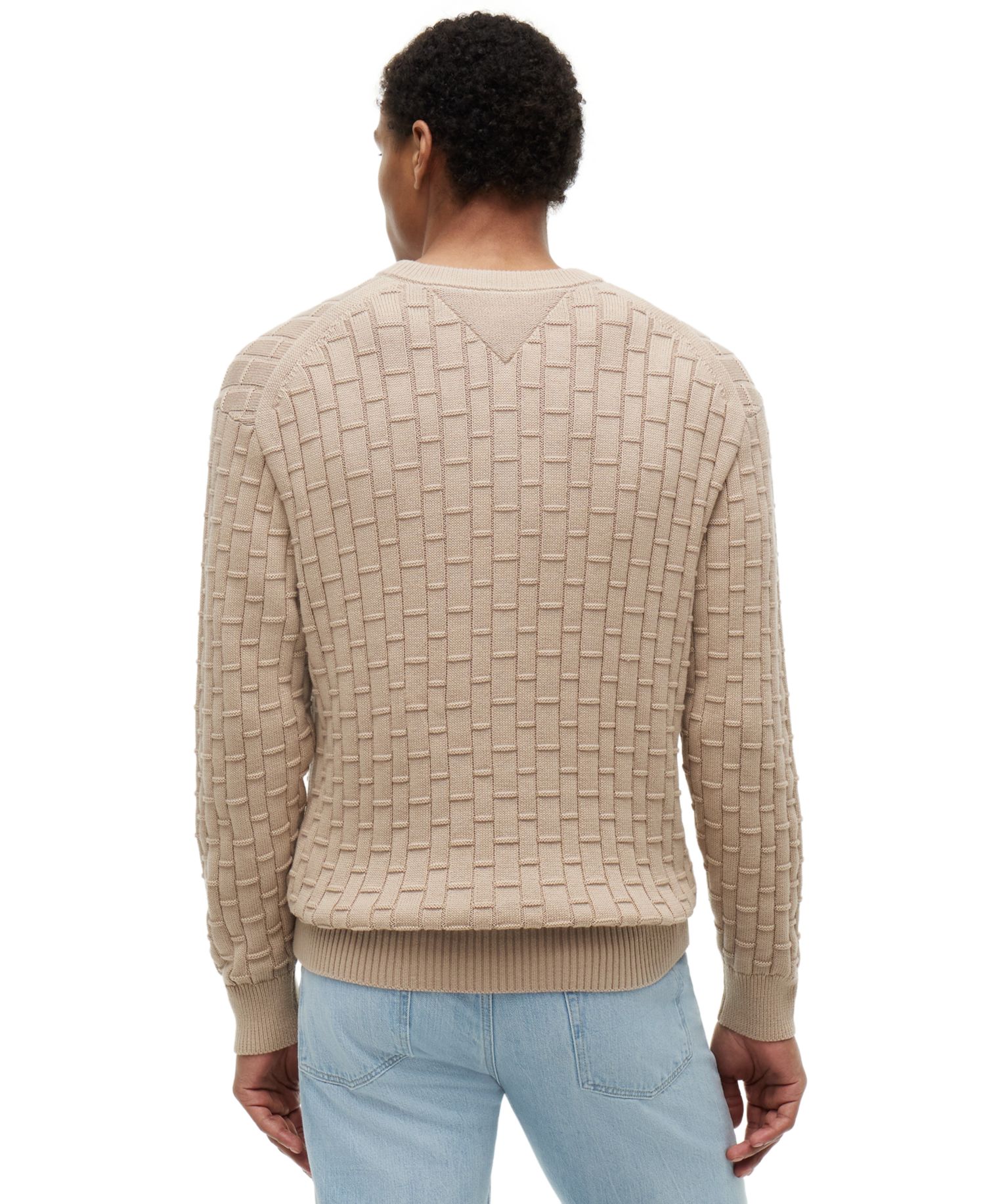 Men's Mock Cable Crewneck Sweater
