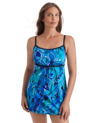 Women's Scoop Neck Printed Swim Dress