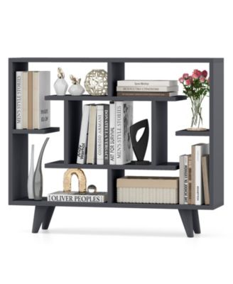 Bookshelf Geometric Bookcase with Anti Tipping Kit Storage Shelving Unit