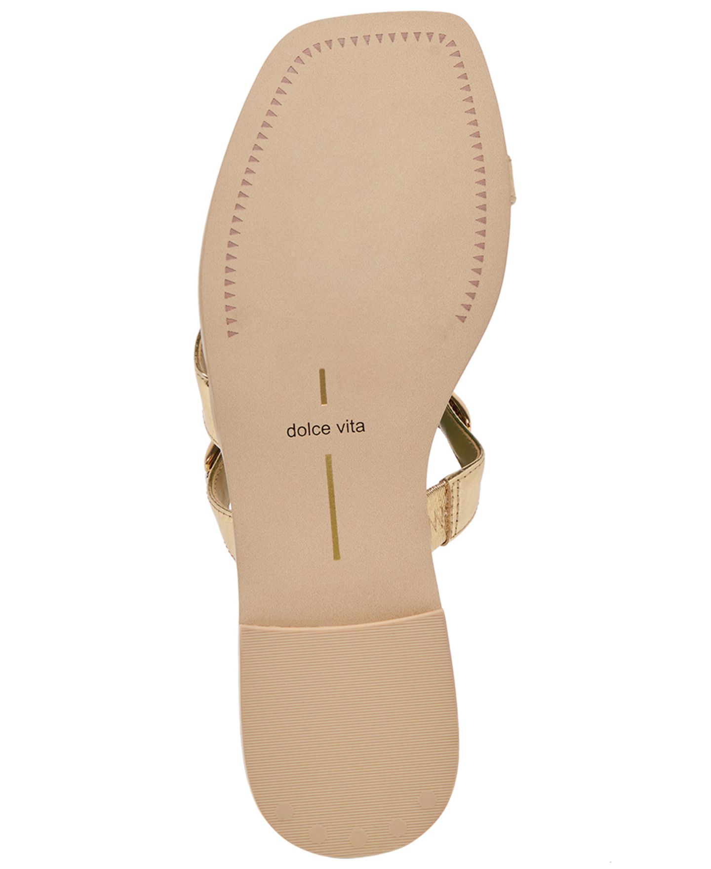 Женские сандалии Dolce Vita Tarina Square Toe Embellished Flat, цвет: Золотой кожаный — фото 5