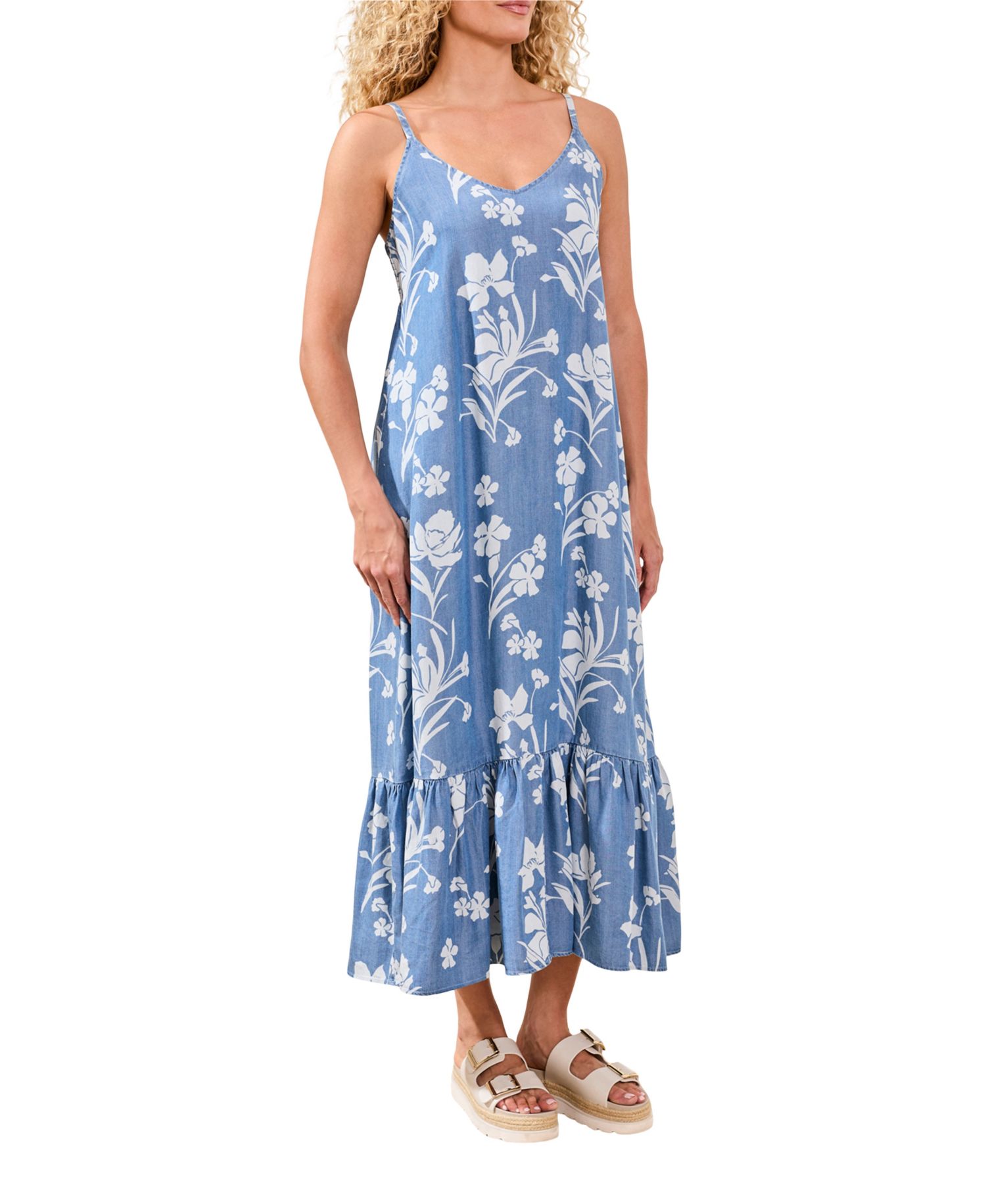 Women's Maxi Dress with Ruffle Hem