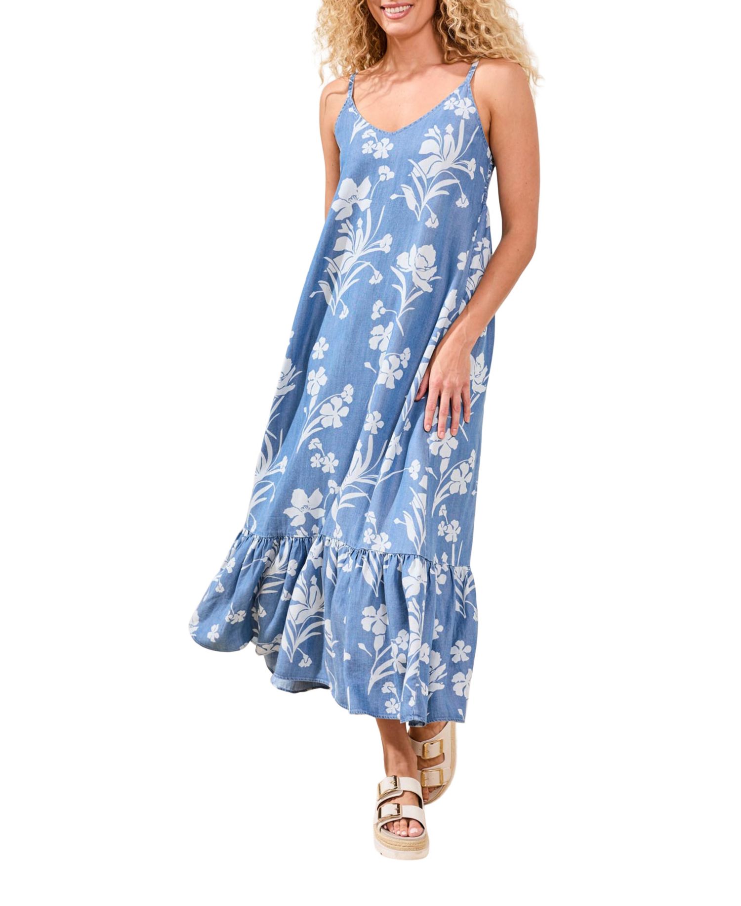 Women's Maxi Dress with Ruffle Hem