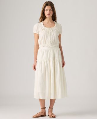 Women's Zip Closure Leonie Midi Skirt