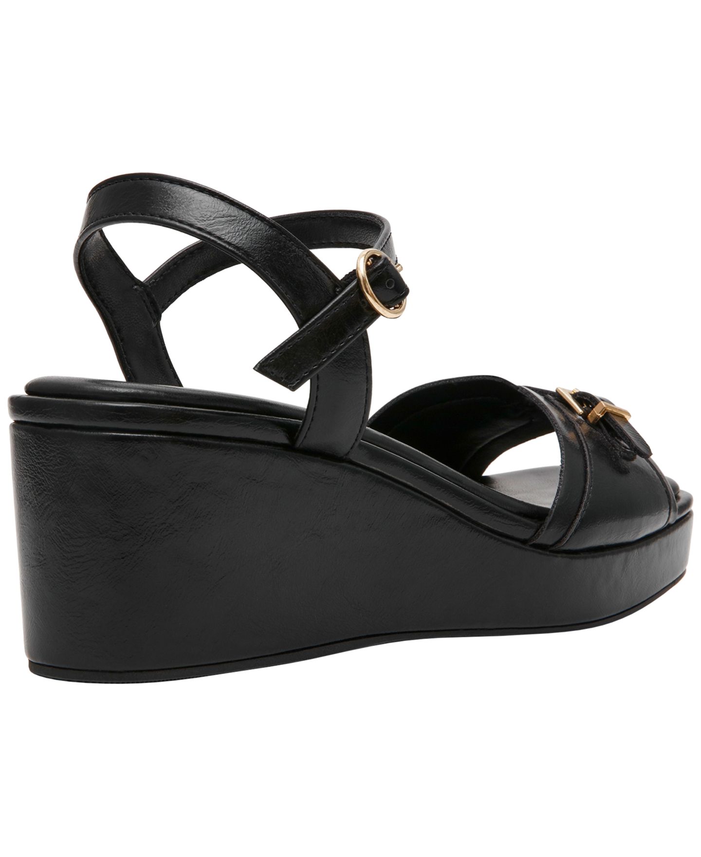 Женские сандалии Anne Klein Sky Platform Wedge, цвет: Чёрный гладкий — фото 6