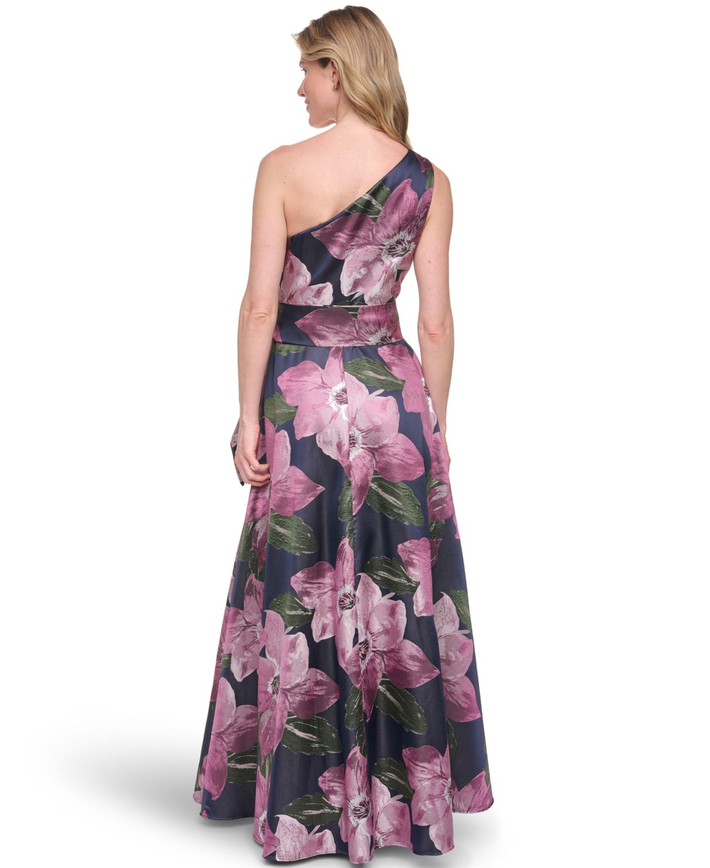 Женские платья Eliza J One-Shoulder Ball Gown, цвет: Тёмно-синий разноцветный — фото 5