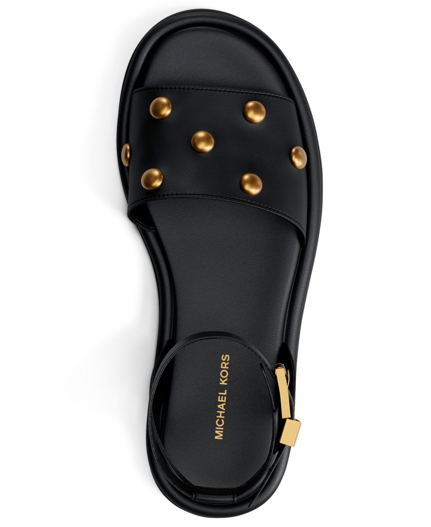 Женские сандалии MICHAEL Michael Kors Rosetta Ankle Strap Flat, цвет: Чёрный кожаный — фото 4