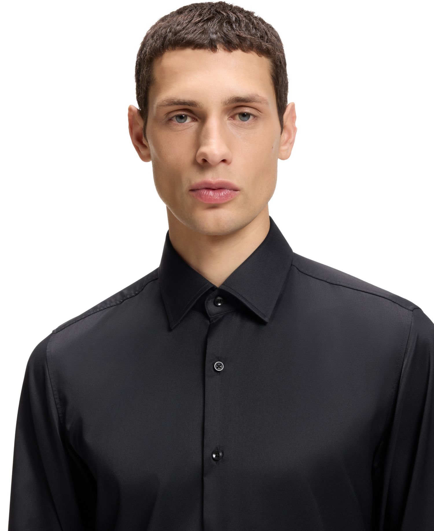Men's Performance-Stretch Twill Slim-Fit Dress Shirt