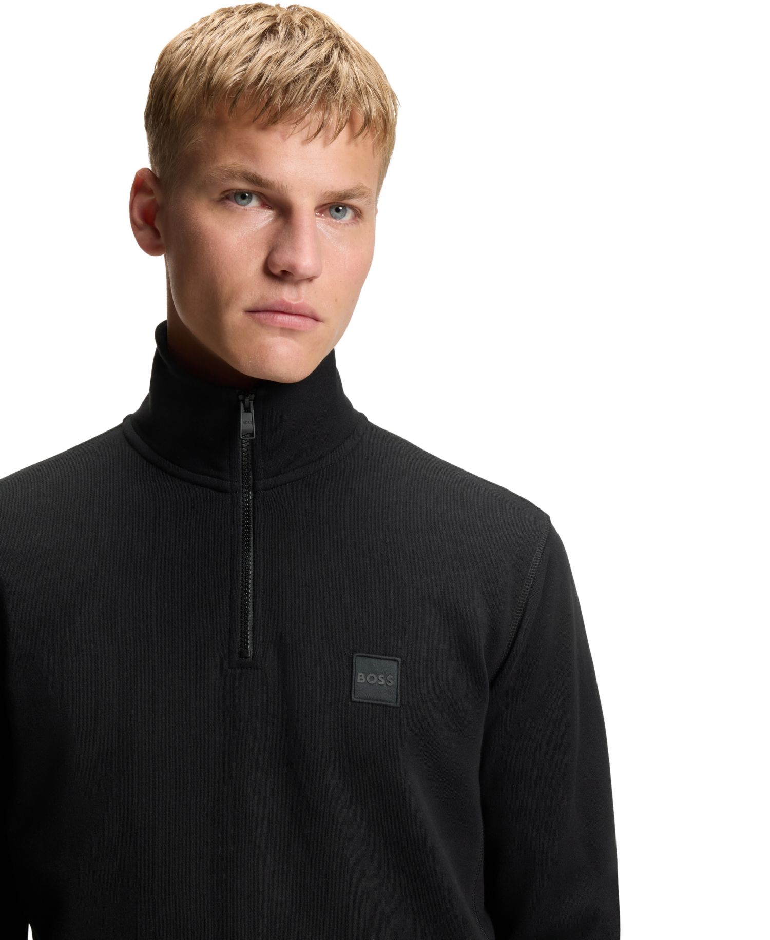 Men's Cotton-Terry Zip-Collar Regular-Fit Sweatshirt