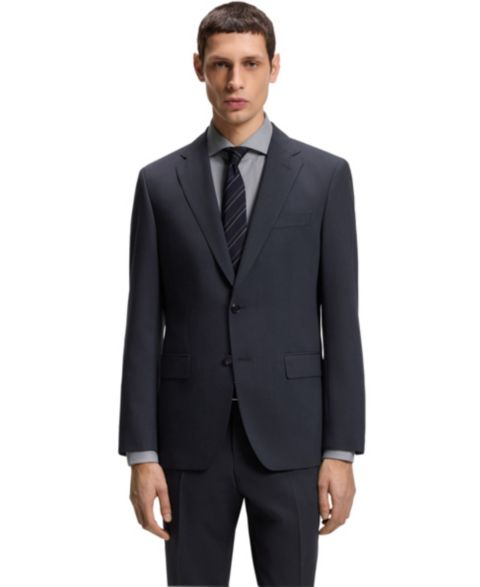 Мужской пиджак Hugo Boss Washable Stretch Fabric Slim-Fit Blazer, цвет: Синий