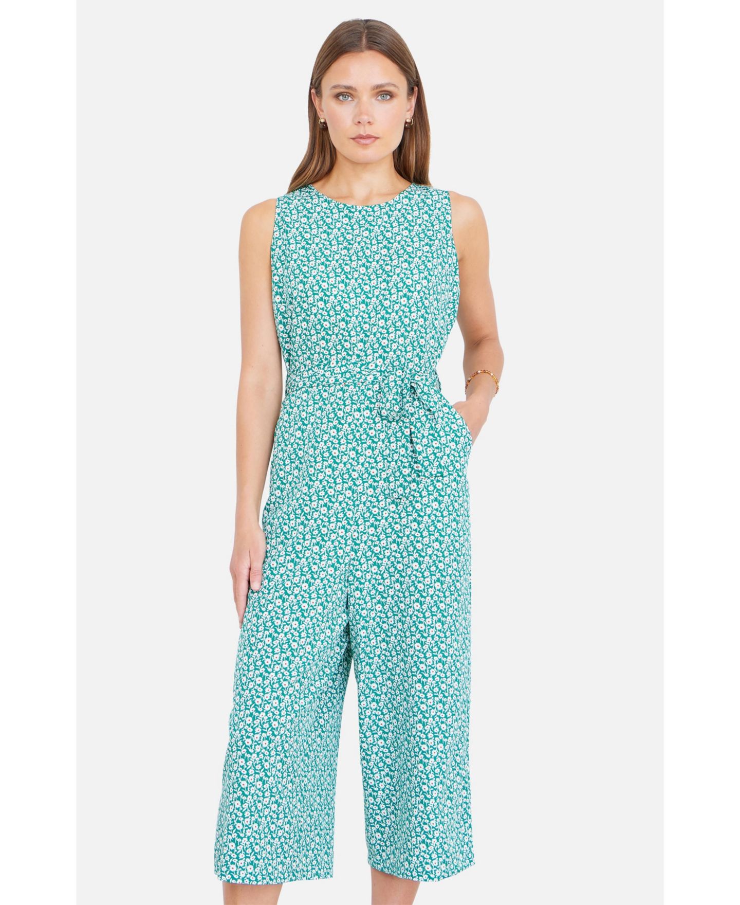 Женский комбинезон Yumi Ditsy Culotte Jumpsuit, цвет: Зелёный — фото 6