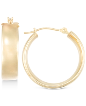 image of Polished Wide Hoop Earrings in 10k Gold
