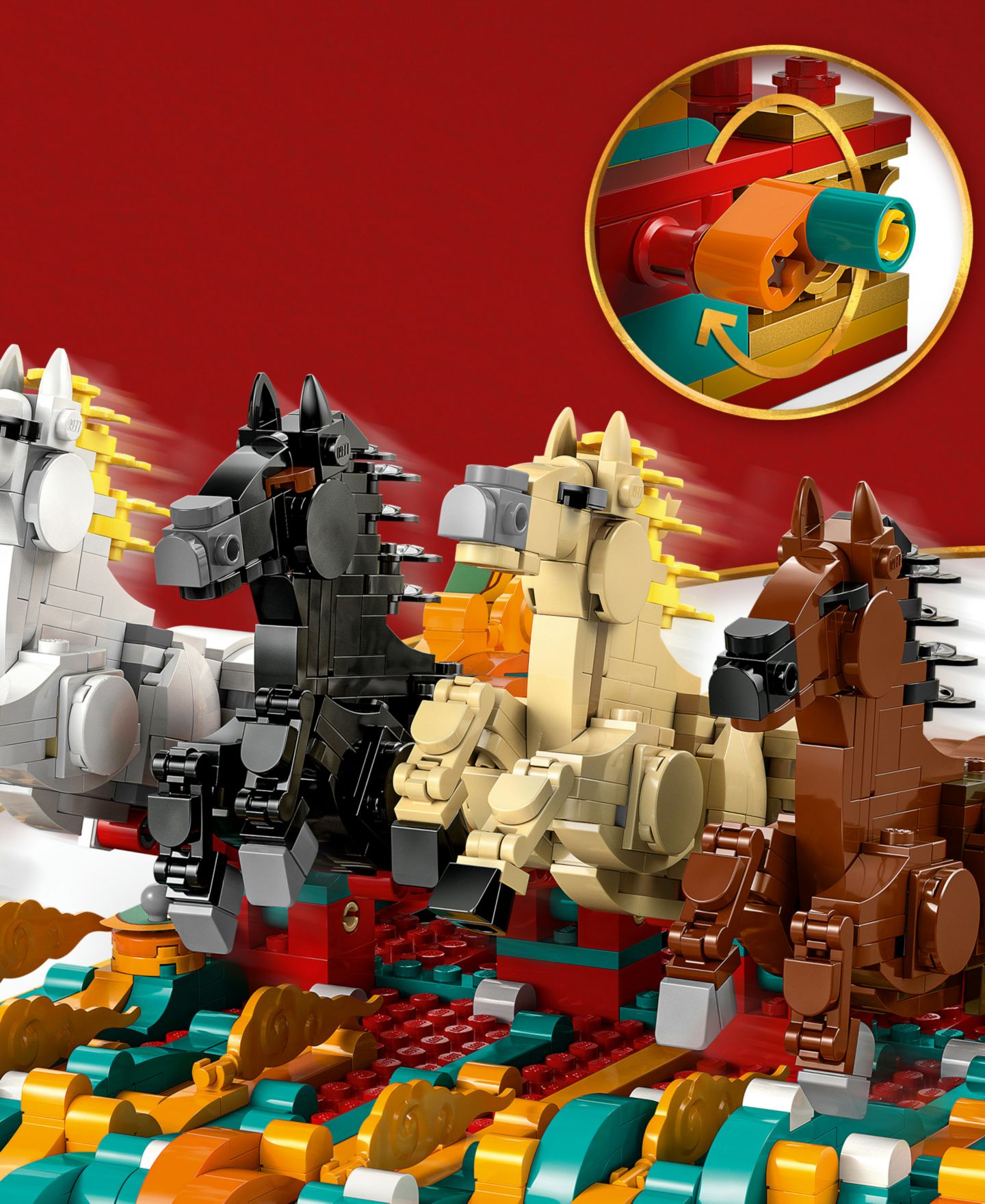 Детский конструктор LEGO® Chinese Festivals Galloping Horses Canvas Toy 80119 — фото 4