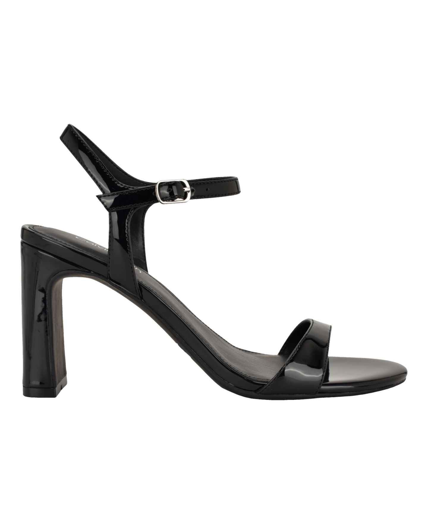 Женские сандалии Calvin Klein Naome Sculpted Block Heel Dress Sandals, цвет: Чёрный лаковый — фото 2