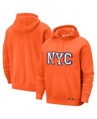 Men's Orange New York Knicks 2025/26 City Edition Remix Essential Logo Club Pullover Hoodie