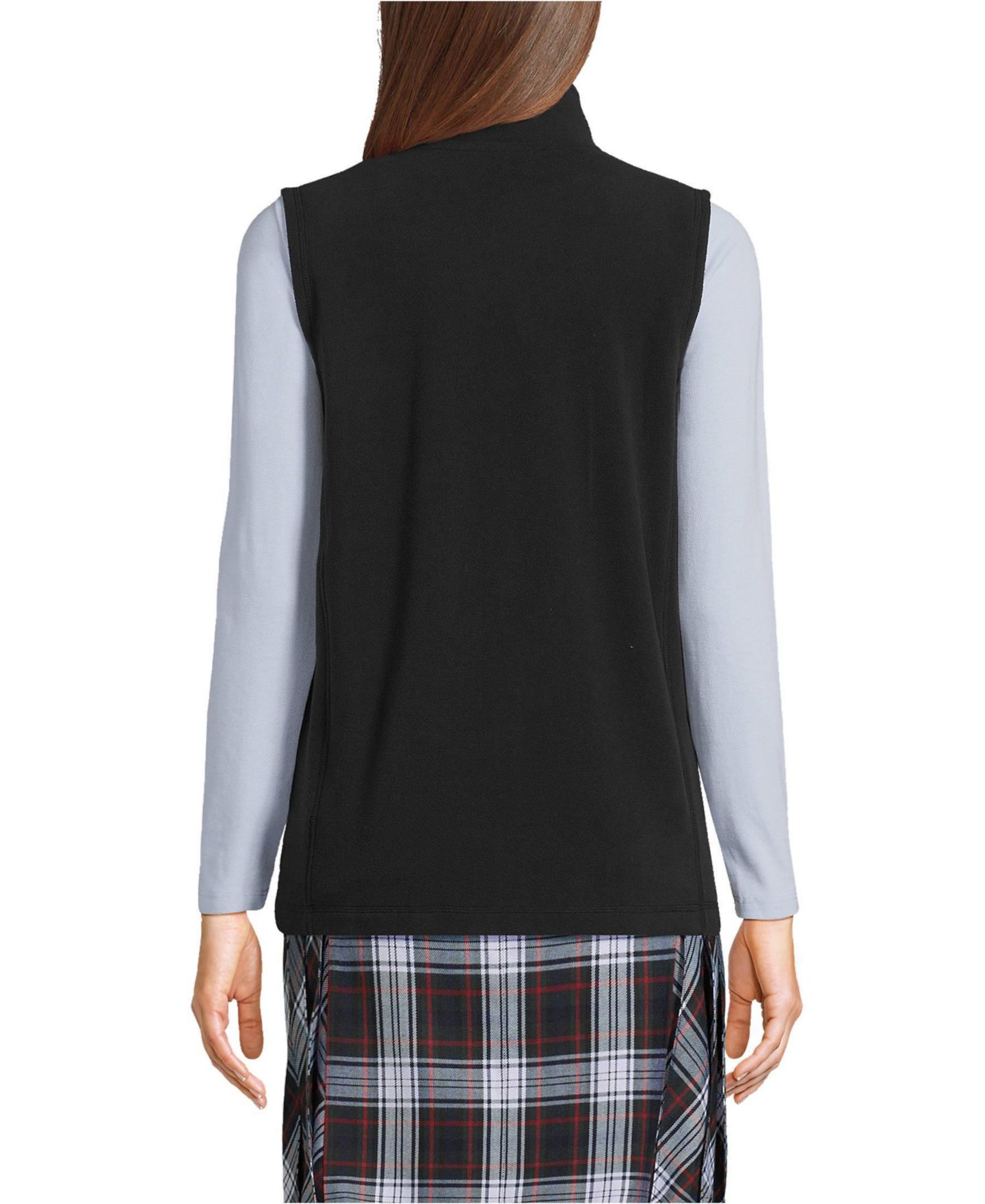 Женский жилет Lands' End Lightweight Fleece Vest, цвет: Чёрный — фото 2