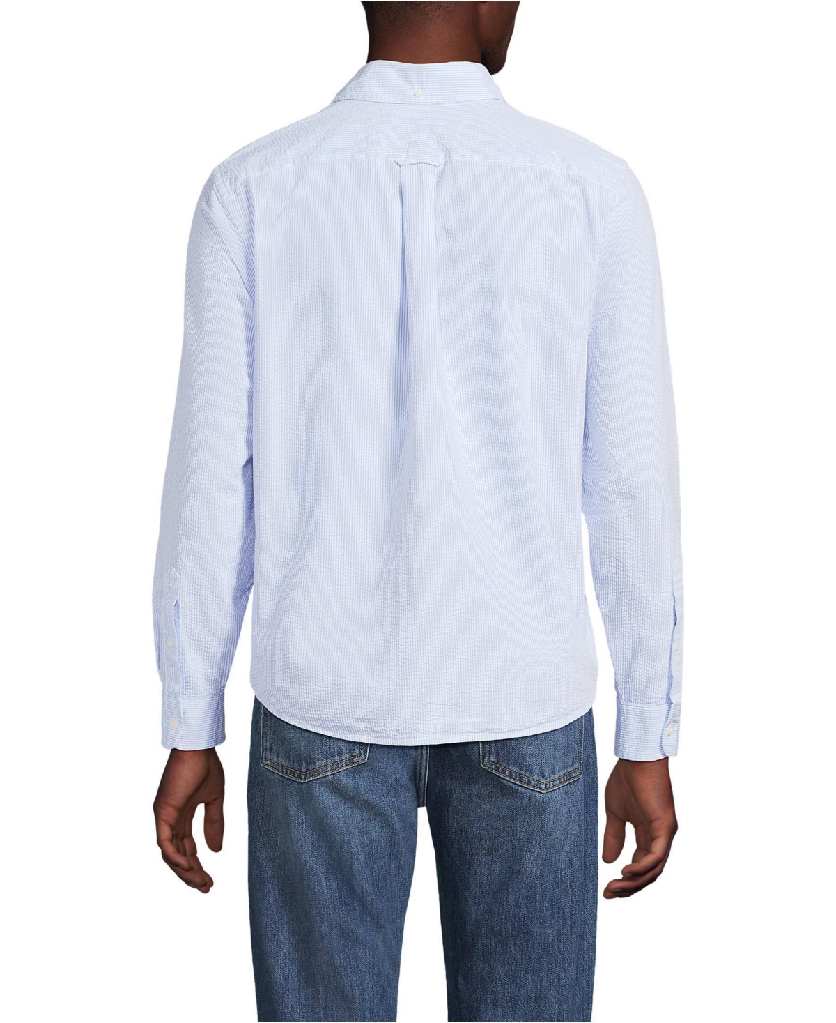 Lands' End Big & Tall Long Sleeve Seersucker Shirt