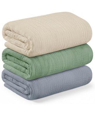 3-Pack Lyra Muslin Swaddle Blankets for Newborns, Large Cotton Nursery Baby Blankets, Soft and Breathable