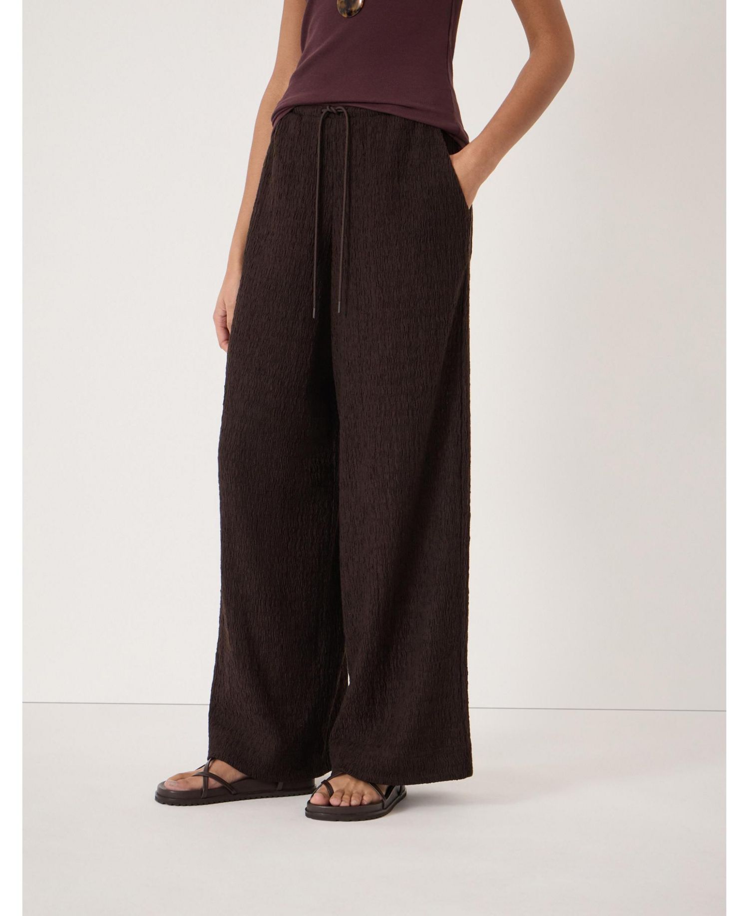 Women's Aria Textured Jersey Wide Leg Pants