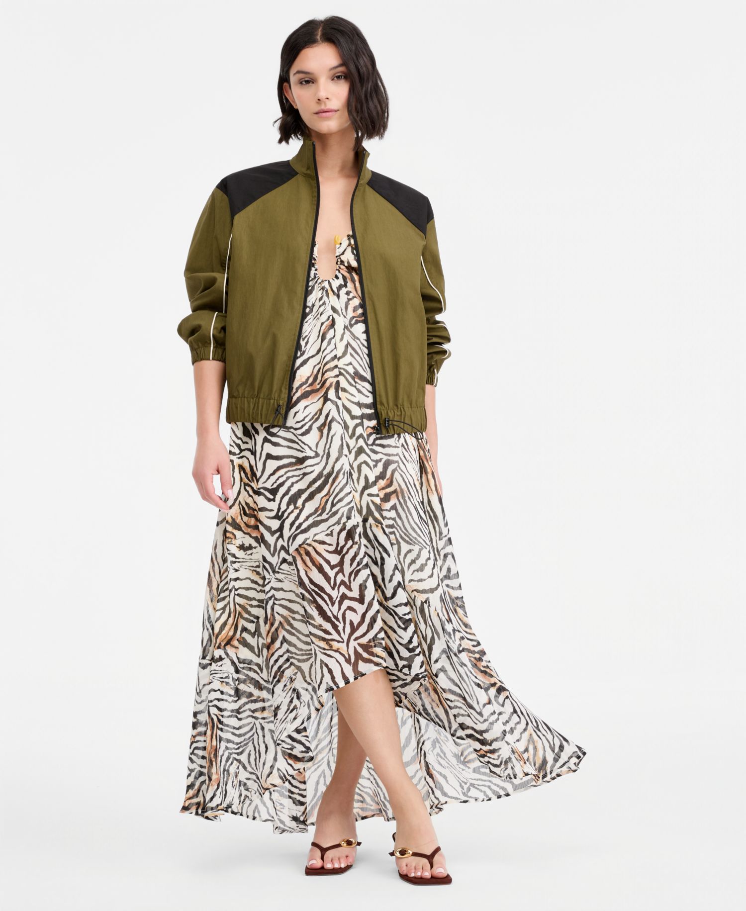 Women's Contrast-Trim Zip-Front Track Jacket