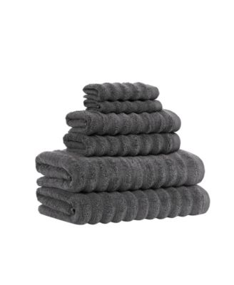 Ribbed Zero Twist Cotton 6-Piece Towel Set