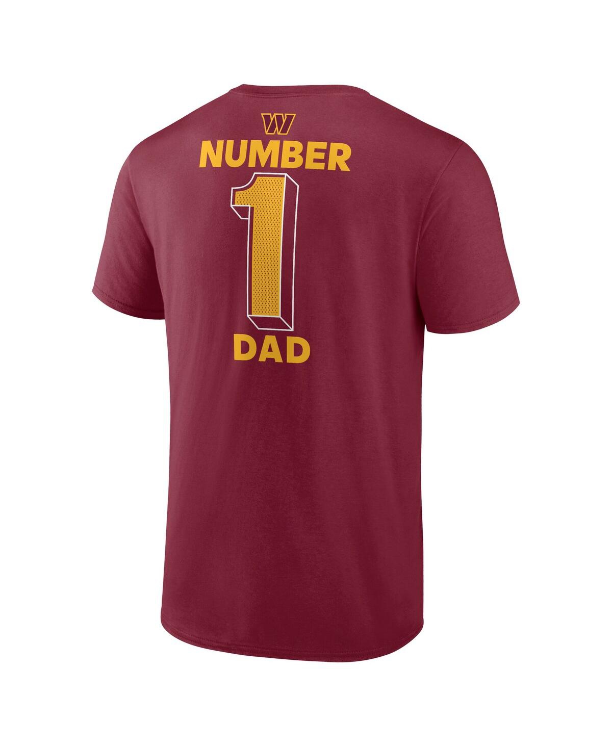 Logo Athletic Men's  Burgundy Washington Commanders 1 Dad Jersey T-Shirt