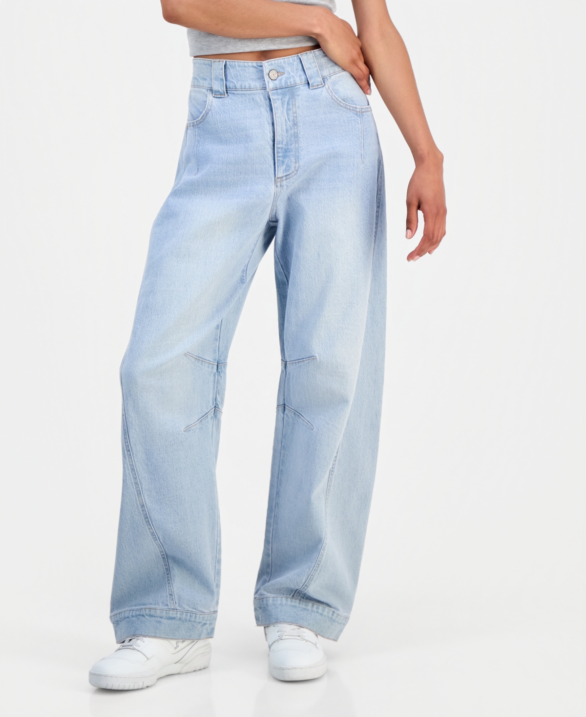 Tinseltown Juniors' Wide Barrel-Leg Jeans