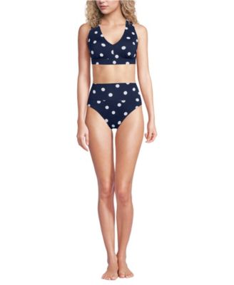 Women's V-Neck Bikini and High Waisted Bottom Swimsuit Set