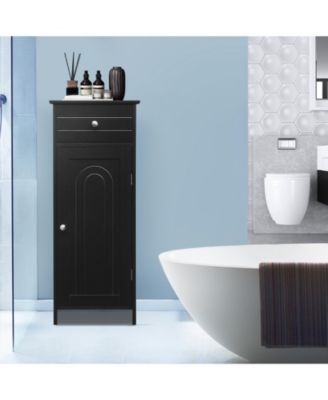 Wooden Freestanding Floor Storage Cabinet with Drawer and Shelf