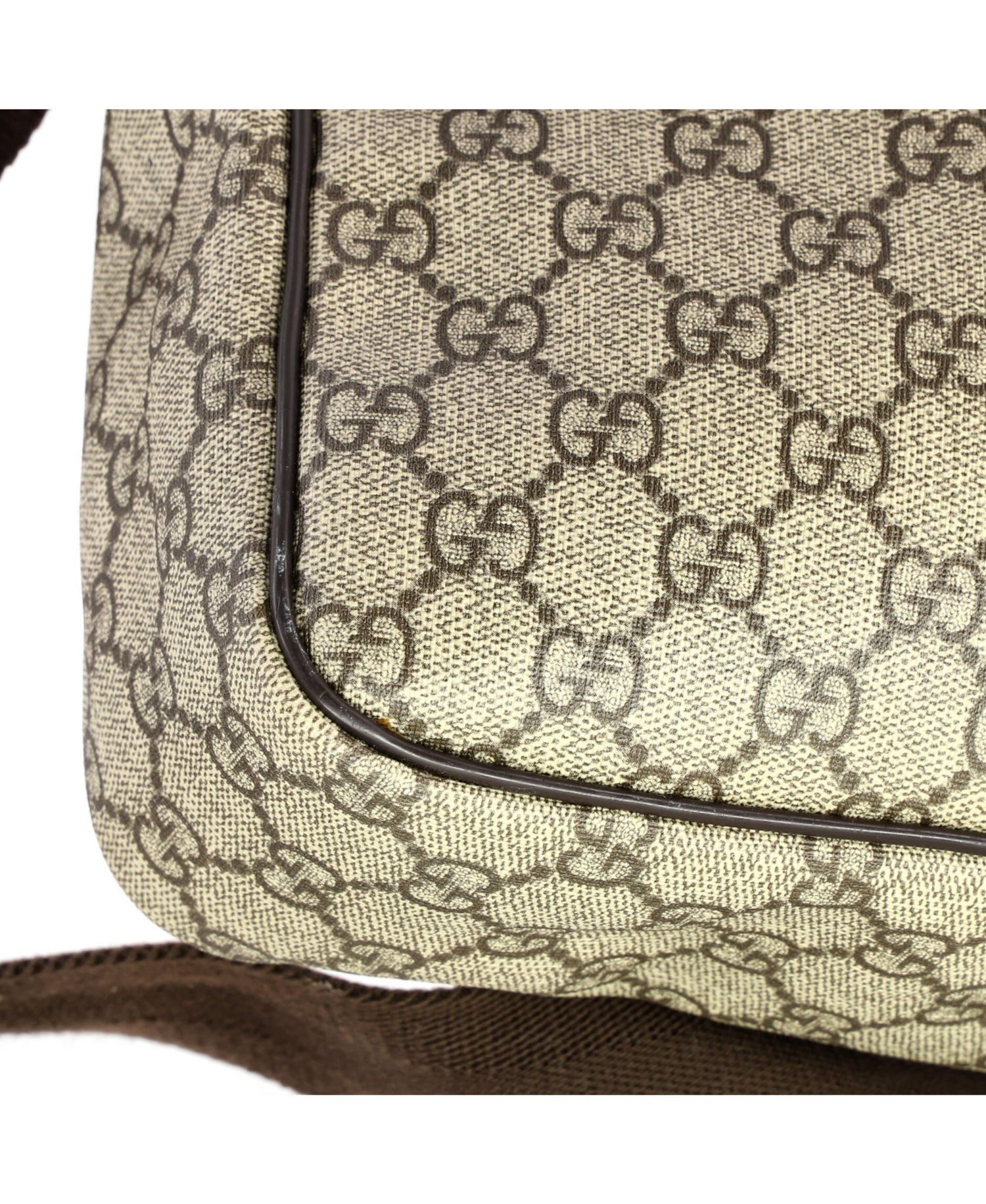 Medium Front Zip Messenger GG Coated Canvas