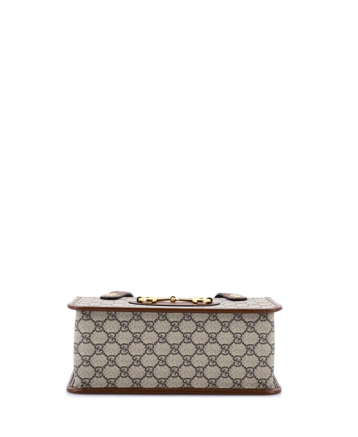 Pre-Owned Gucci Small Horsebit 1955 Boston Bag Gg Coated Canvas