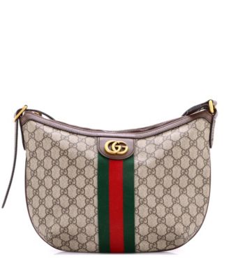 Small Ophidia Half Moon Hobo GG Coated Canvas