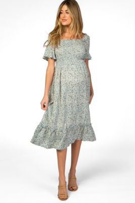 Women's Floral Ruffle Midi Dress