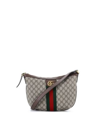 Small Ophidia Half Moon Hobo GG Coated Canvas